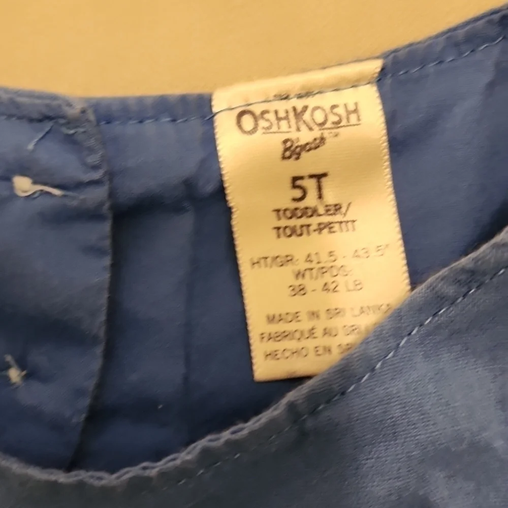 Oshkosh B'gosh blue embroidered peasant top 5T